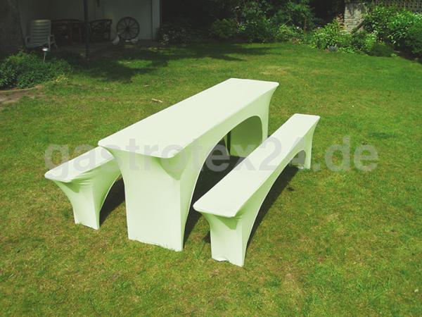 Stretch-Bierbankhussen-Set "Lüttich" in Farbe apfelgrün